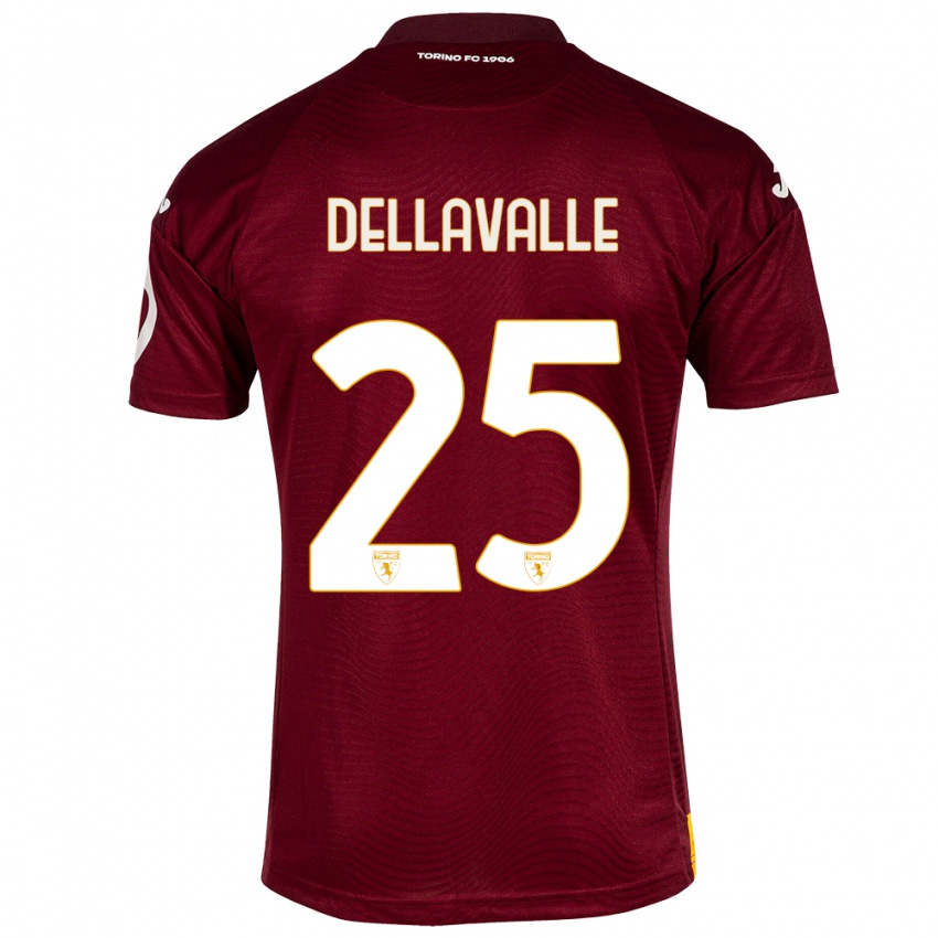 Damen Alessandro Dellavalle #25 Dunkelrot Heimtrikot Trikot 2023/24 T-Shirt Belgien