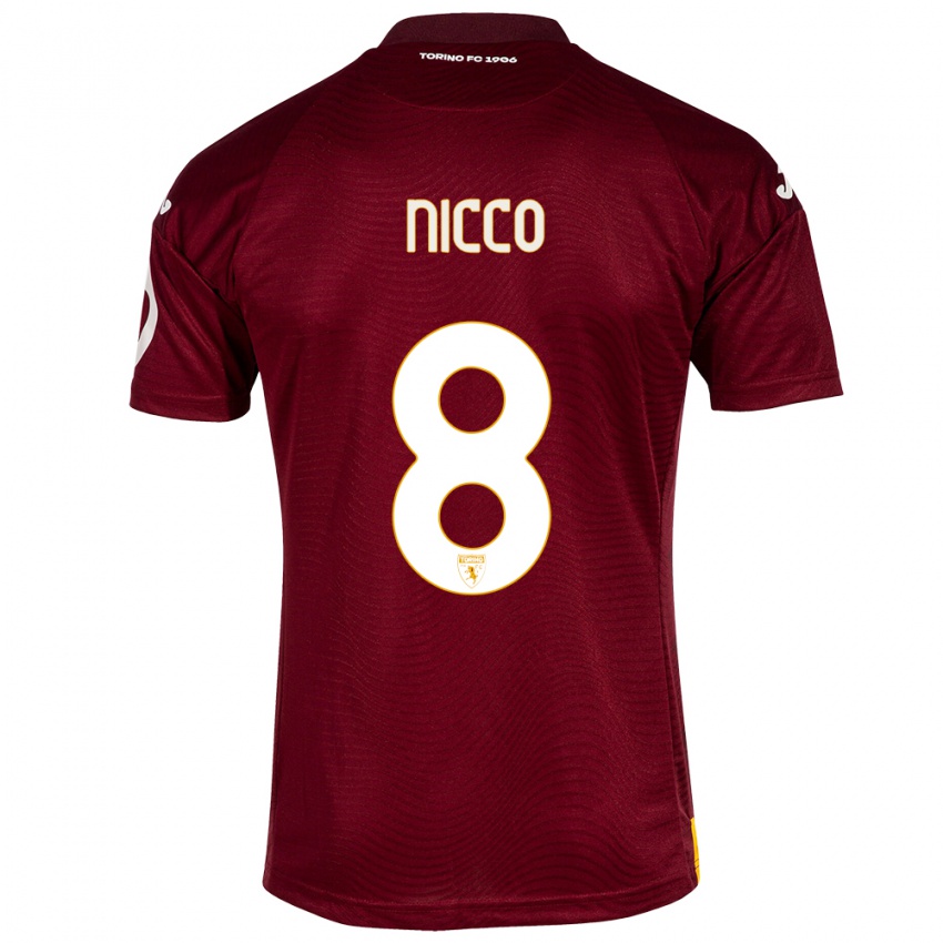 Damen Giada Nicco #8 Dunkelrot Heimtrikot Trikot 2023/24 T-Shirt Belgien