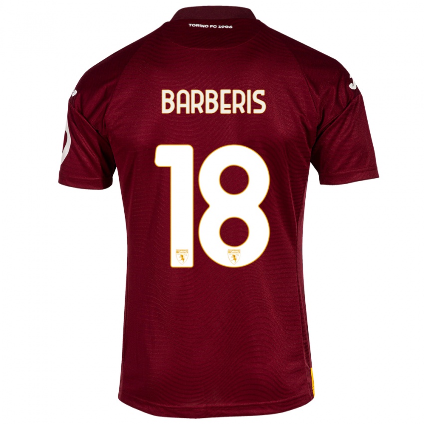 Dames Laura Barberis #18 Donkerrood Thuisshirt Thuistenue 2023/24 T-Shirt België