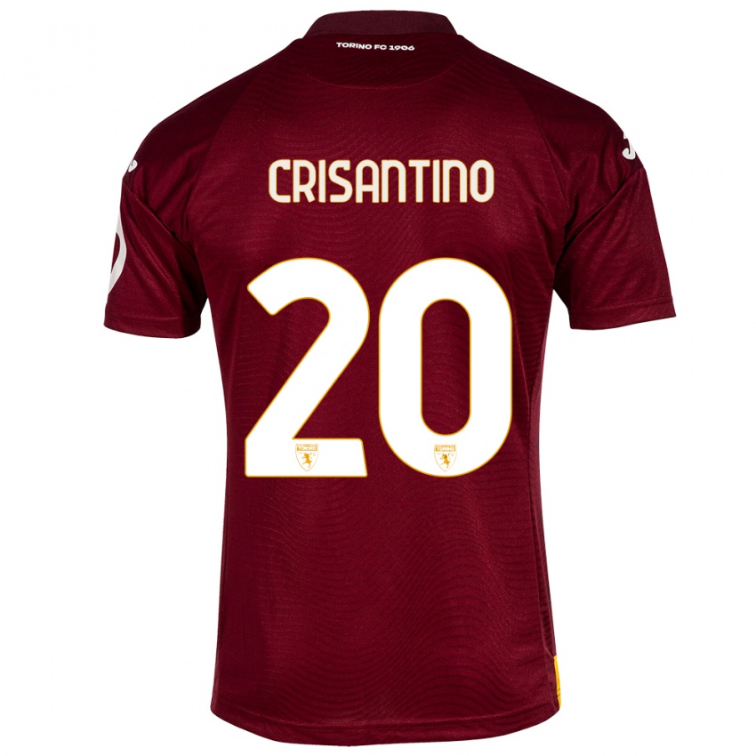 Dames Giulia Crisantino #20 Donkerrood Thuisshirt Thuistenue 2023/24 T-Shirt België