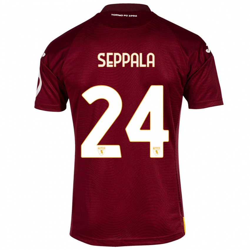 Dames Rosa Lappi-Seppälä #24 Donkerrood Thuisshirt Thuistenue 2023/24 T-Shirt België