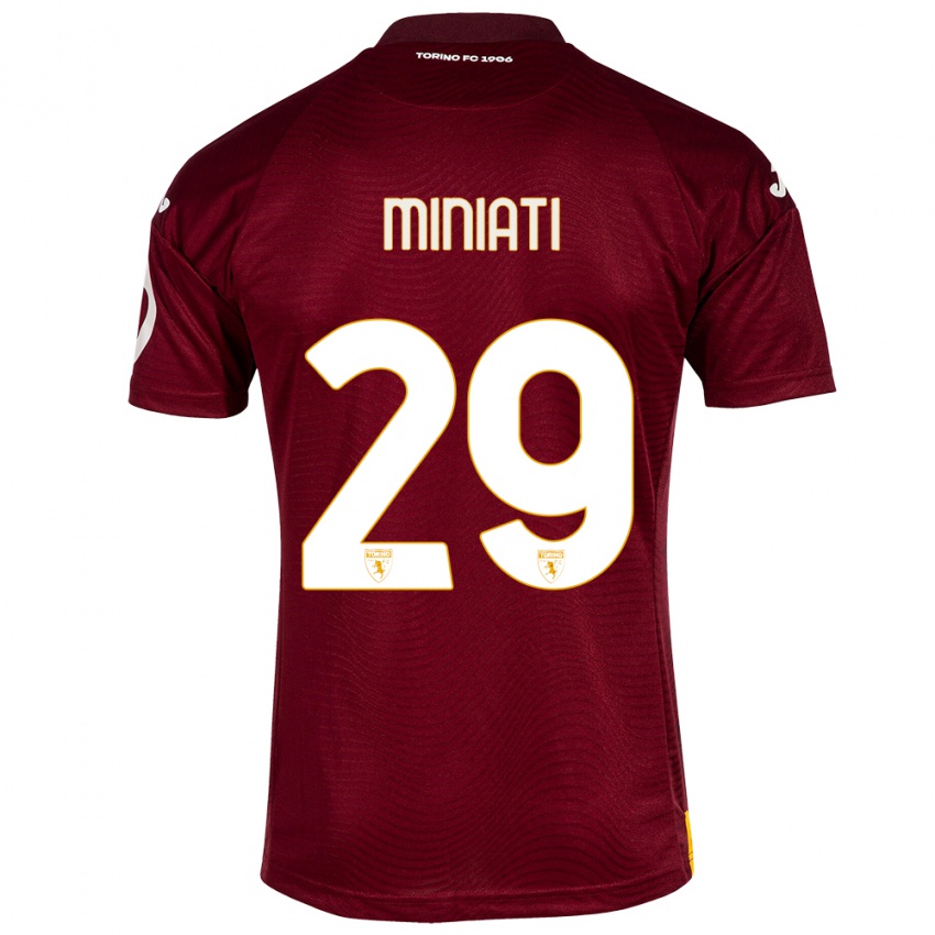 Dames Elisa Miniati #29 Donkerrood Thuisshirt Thuistenue 2023/24 T-Shirt België