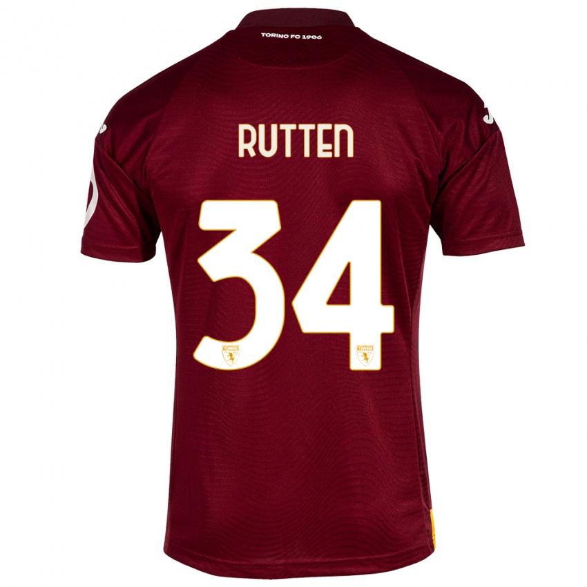 Damen Jill Rutten #34 Dunkelrot Heimtrikot Trikot 2023/24 T-Shirt Belgien