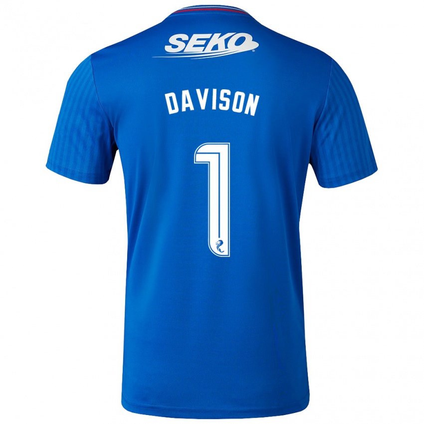 Dames Hannah Davison #1 Blauw Thuisshirt Thuistenue 2023/24 T-Shirt België