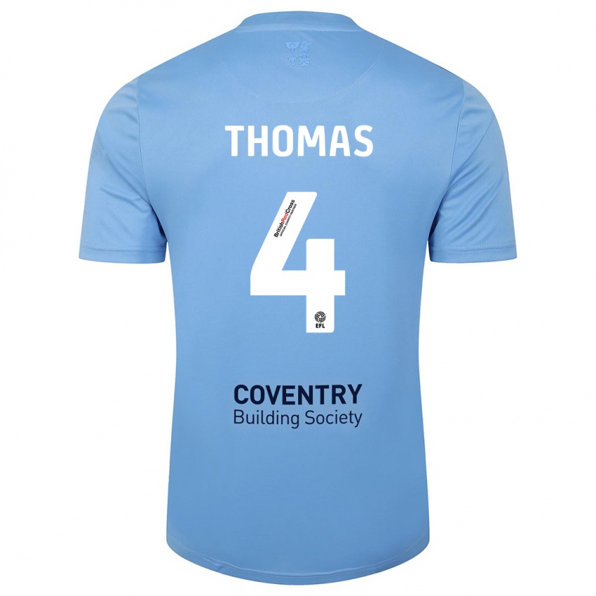 Dames Bobby Thomas #4 Hemelsblauw Thuisshirt Thuistenue 2023/24 T-Shirt België