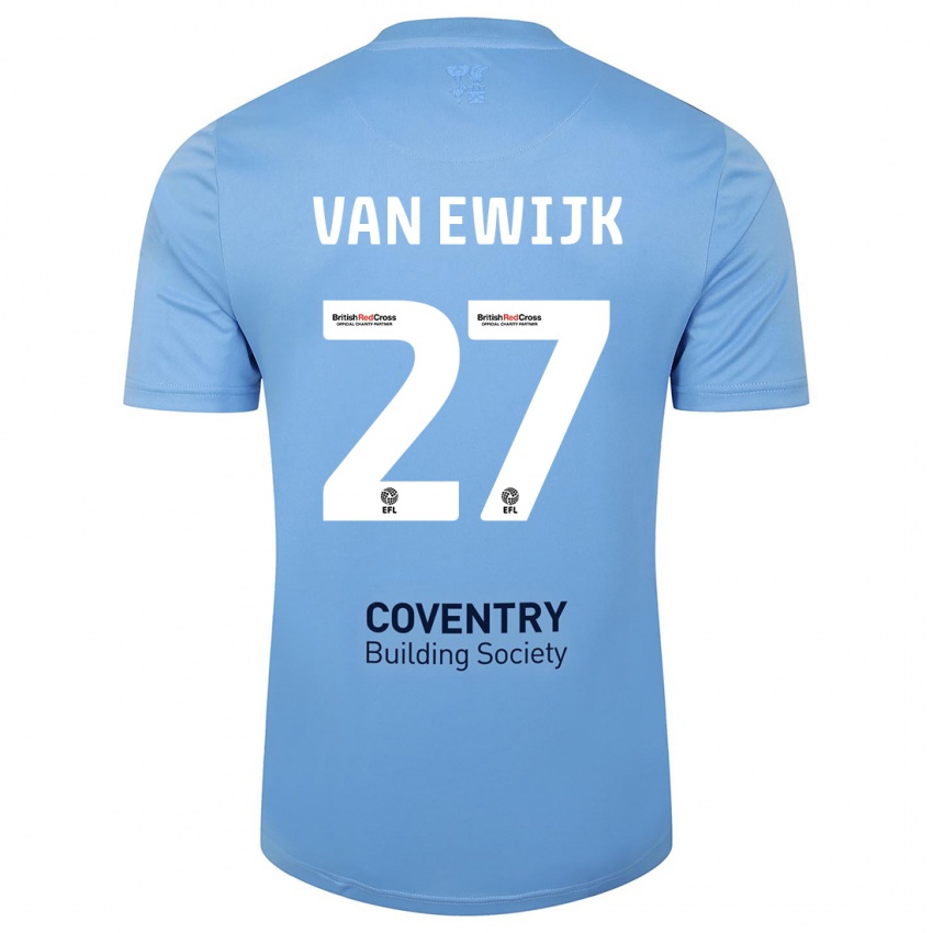 Dames Milan Van Ewijk #27 Hemelsblauw Thuisshirt Thuistenue 2023/24 T-Shirt België