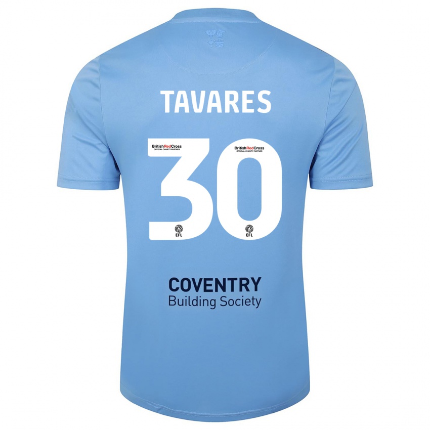 Dames Fábio Tavares #30 Hemelsblauw Thuisshirt Thuistenue 2023/24 T-Shirt België