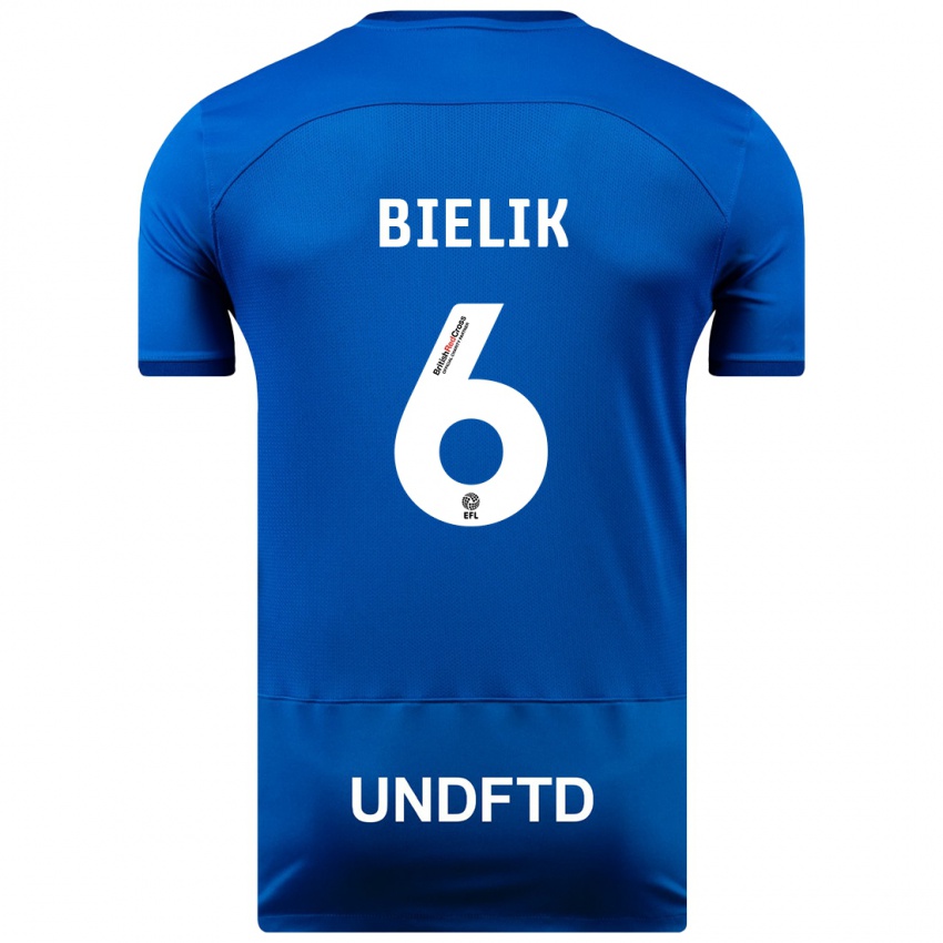Dames Krystian Bielik #6 Blauw Thuisshirt Thuistenue 2023/24 T-Shirt België
