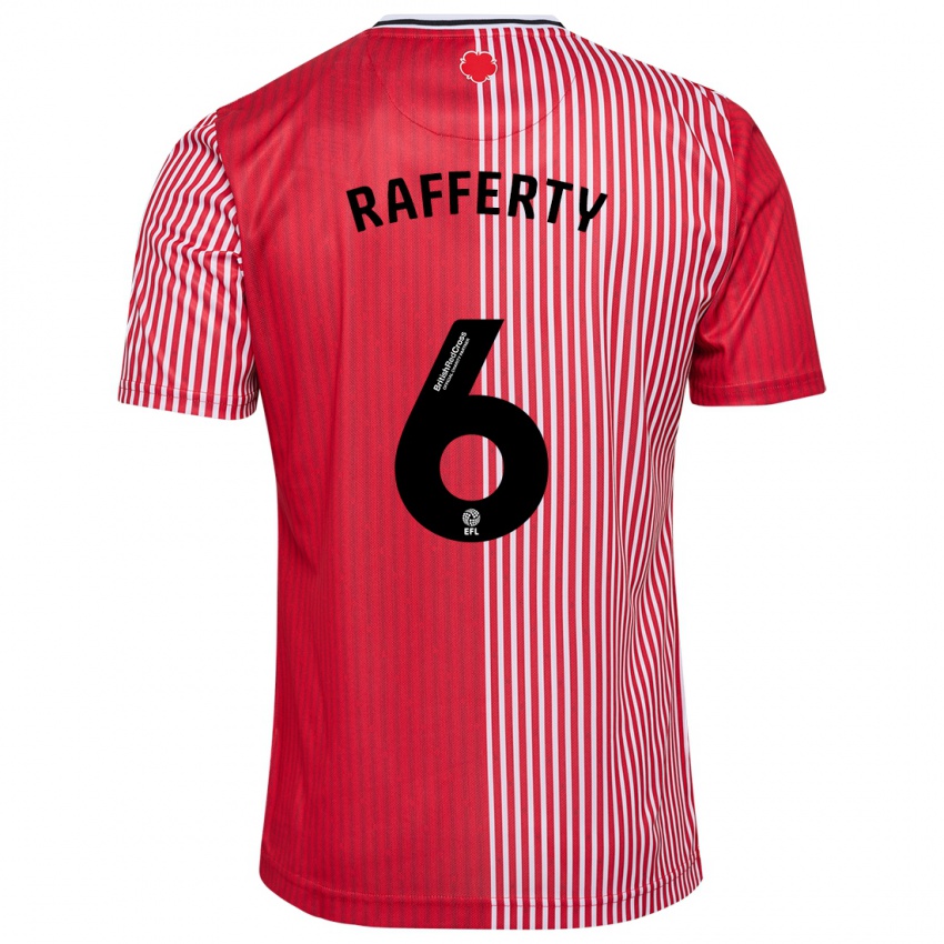 Dames Laura Rafferty #6 Rood Thuisshirt Thuistenue 2023/24 T-Shirt België