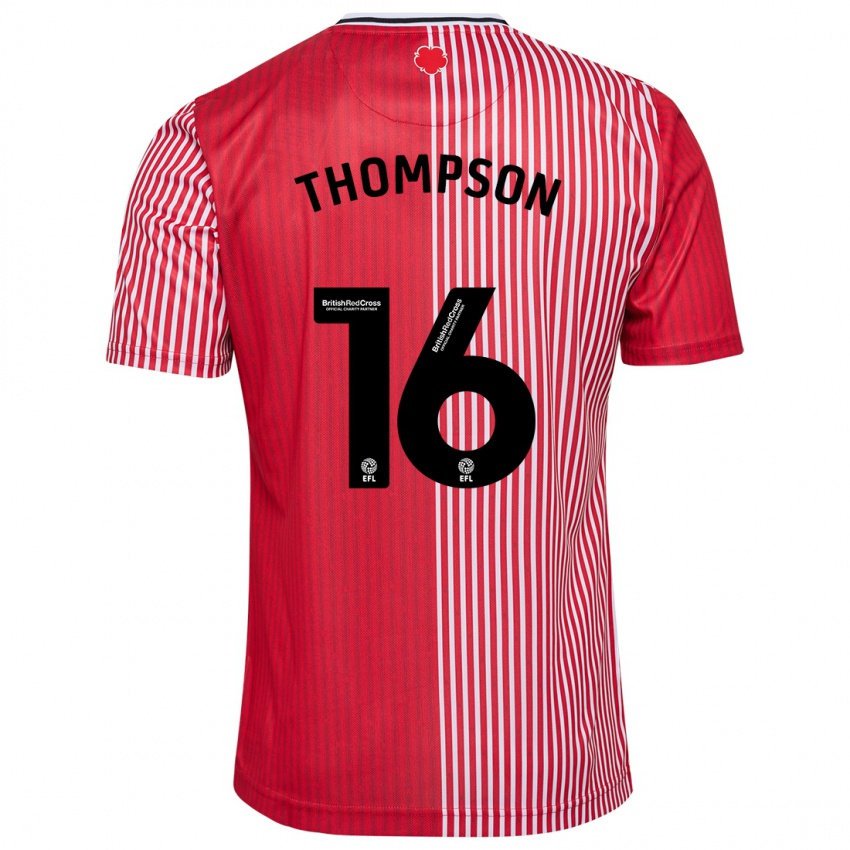 Dames Emma Thompson #16 Rood Thuisshirt Thuistenue 2023/24 T-Shirt België