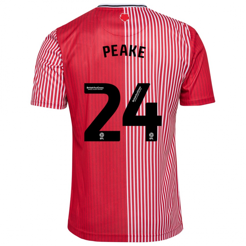 Dames Paige Peake #24 Rood Thuisshirt Thuistenue 2023/24 T-Shirt België