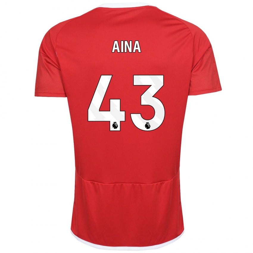 Dames Ola Aina #43 Rood Thuisshirt Thuistenue 2023/24 T-Shirt België
