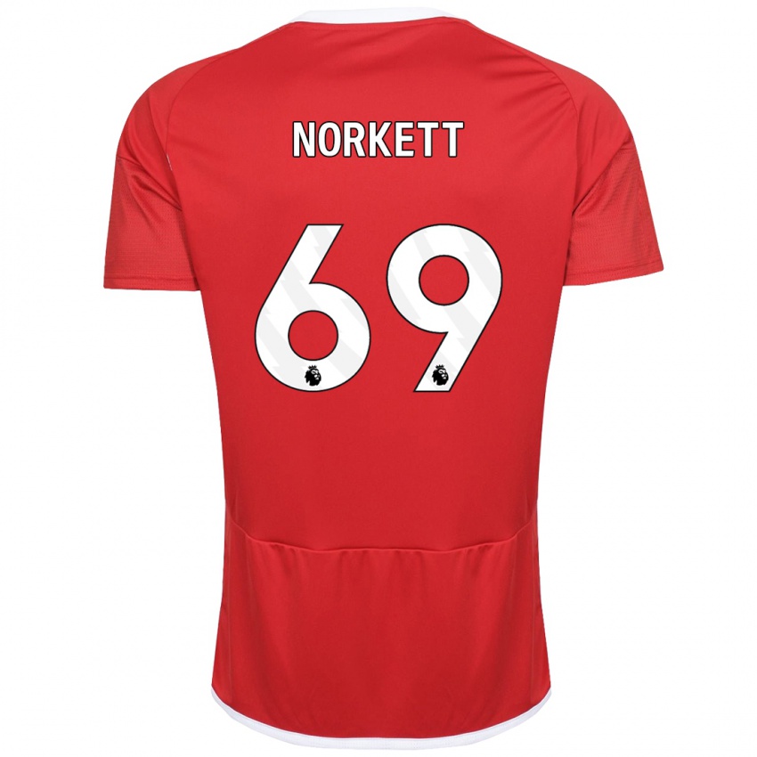 Dames Manni Norkett #69 Rood Thuisshirt Thuistenue 2023/24 T-Shirt België