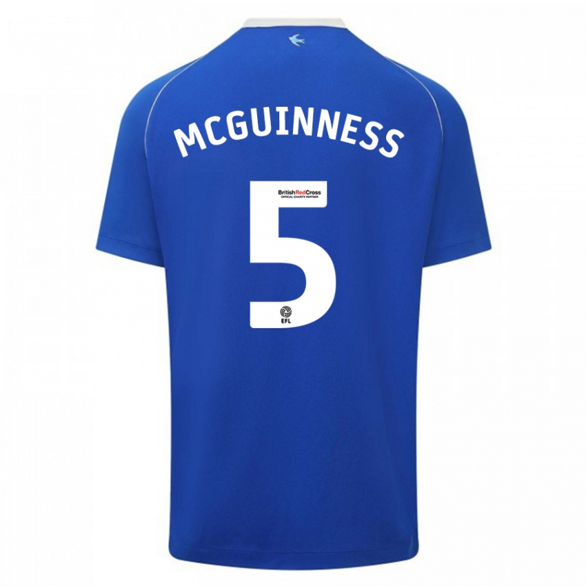 Dames Mark Mcguinness #5 Blauw Thuisshirt Thuistenue 2023/24 T-Shirt België
