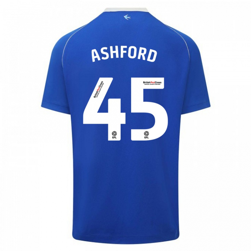 Dames Cian Ashford #45 Blauw Thuisshirt Thuistenue 2023/24 T-Shirt België