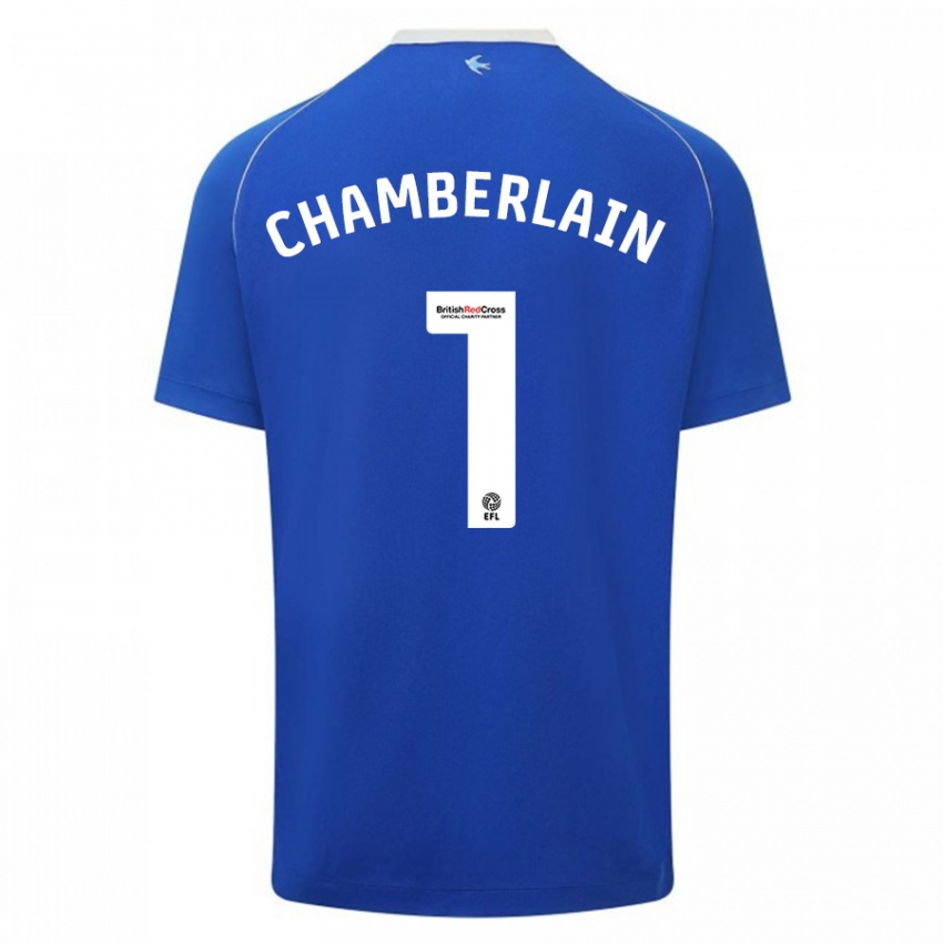 Dames Ceryn Chamberlain #1 Blauw Thuisshirt Thuistenue 2023/24 T-Shirt België