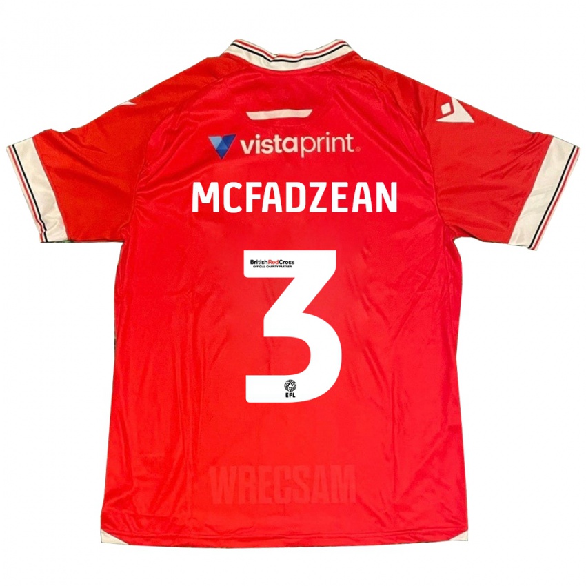 Dames Callum Mcfadzean #3 Rood Thuisshirt Thuistenue 2023/24 T-Shirt België