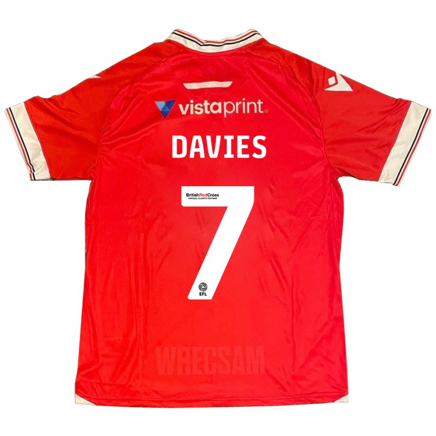 Dames Jordan Davies #7 Rood Thuisshirt Thuistenue 2023/24 T-Shirt België