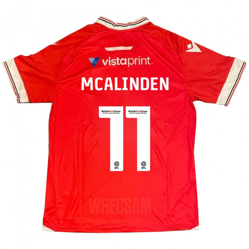 Dames Liam Mcalinden #11 Rood Thuisshirt Thuistenue 2023/24 T-Shirt België