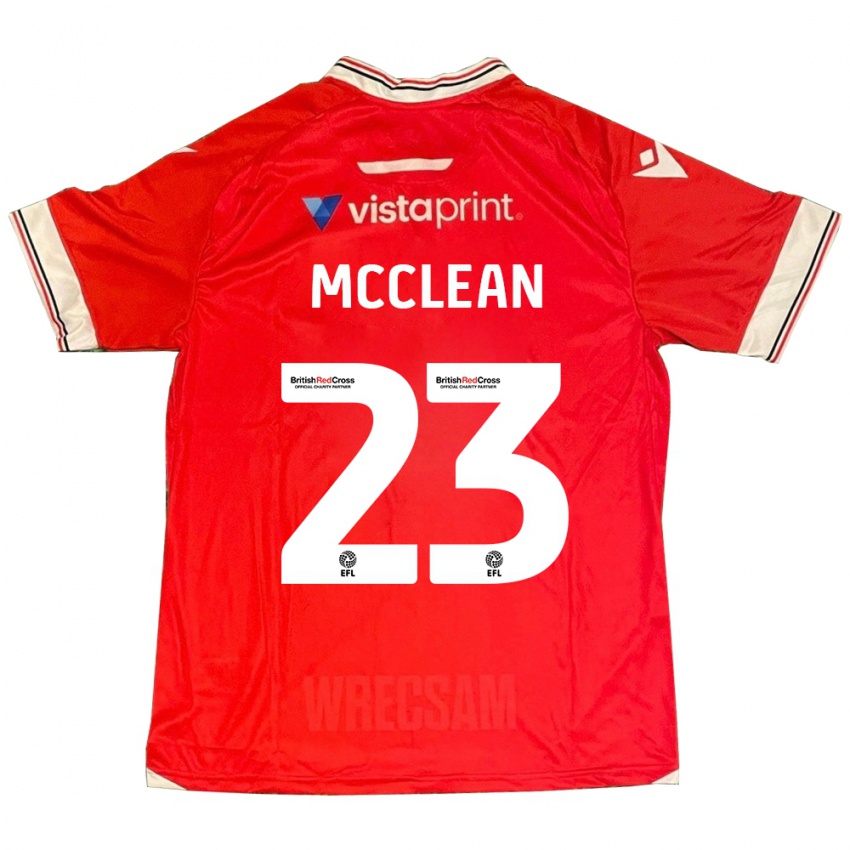 Dames James Mcclean #23 Rood Thuisshirt Thuistenue 2023/24 T-Shirt België