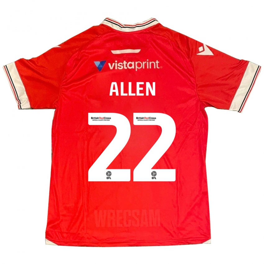 Dames Keren Allen #22 Rood Thuisshirt Thuistenue 2023/24 T-Shirt België
