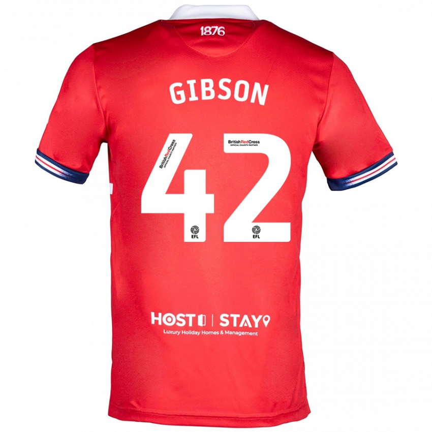 Damen Joseph Gibson #42 Rot Heimtrikot Trikot 2023/24 T-Shirt Belgien