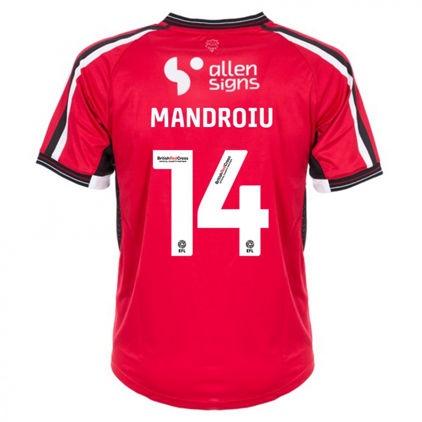 Dames Daniel Mandroiu #14 Rood Thuisshirt Thuistenue 2023/24 T-Shirt België