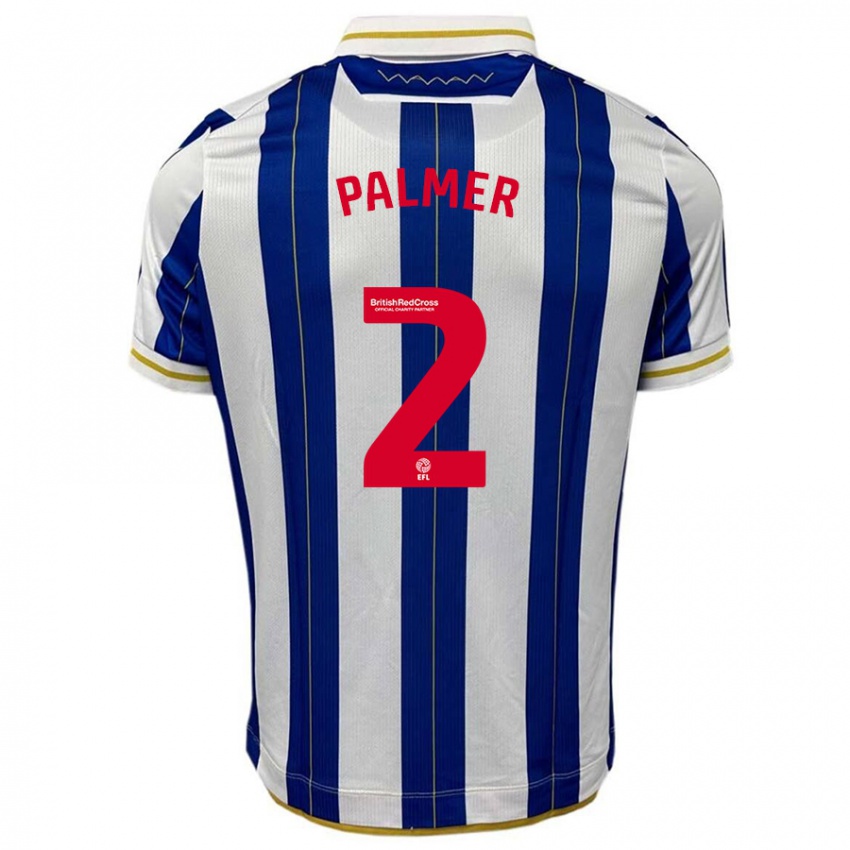 Dames Liam Palmer #2 Blauw Wit Thuisshirt Thuistenue 2023/24 T-Shirt België