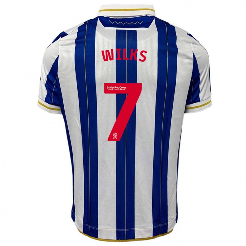 Dames Mallik Wilks #7 Blauw Wit Thuisshirt Thuistenue 2023/24 T-Shirt België
