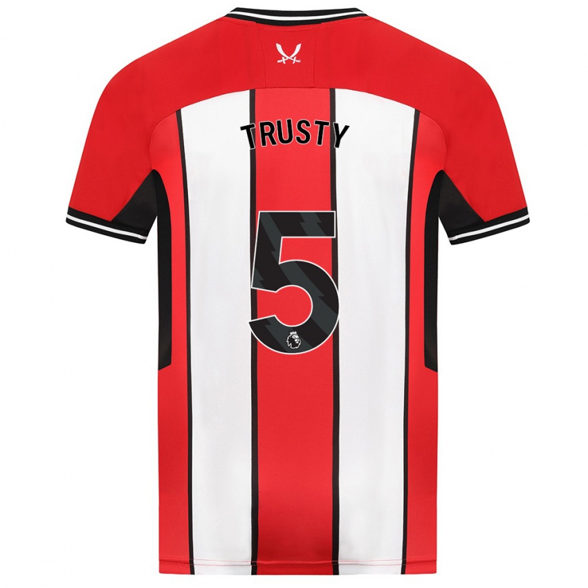 Dames Auston Trusty #5 Rood Thuisshirt Thuistenue 2023/24 T-Shirt België