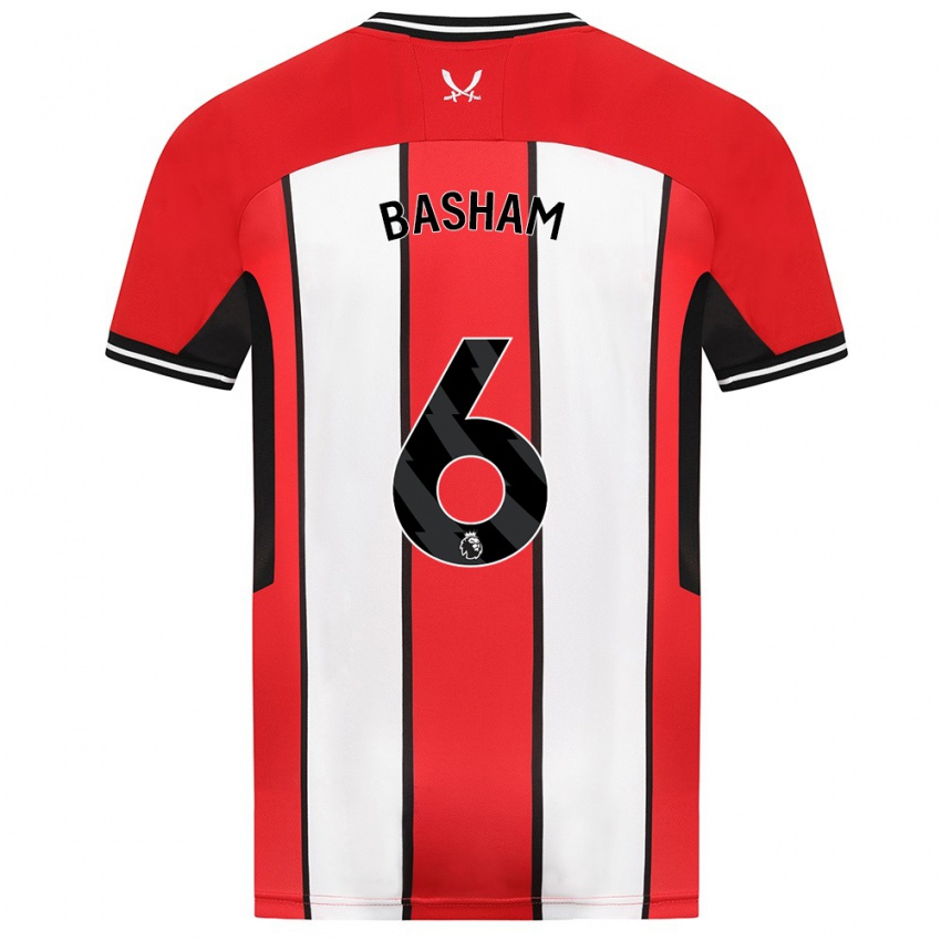Dames Chris Basham #6 Rood Thuisshirt Thuistenue 2023/24 T-Shirt België