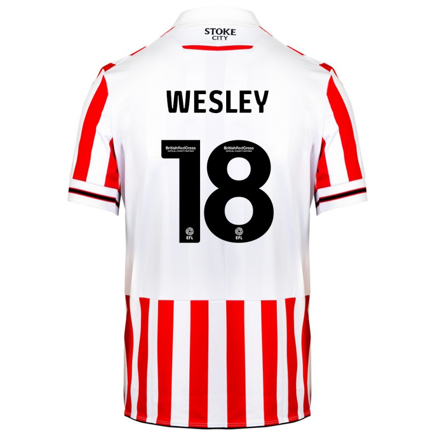 Dames Wesley Moraes #18 Rood Wit Thuisshirt Thuistenue 2023/24 T-Shirt België