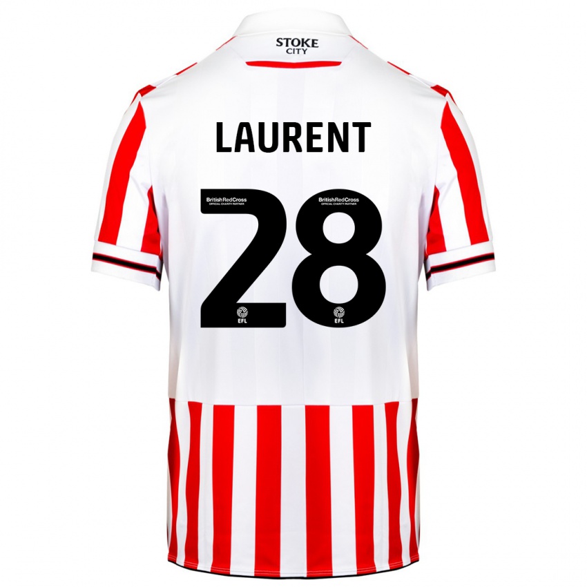 Dames Josh Laurent #28 Rood Wit Thuisshirt Thuistenue 2023/24 T-Shirt België