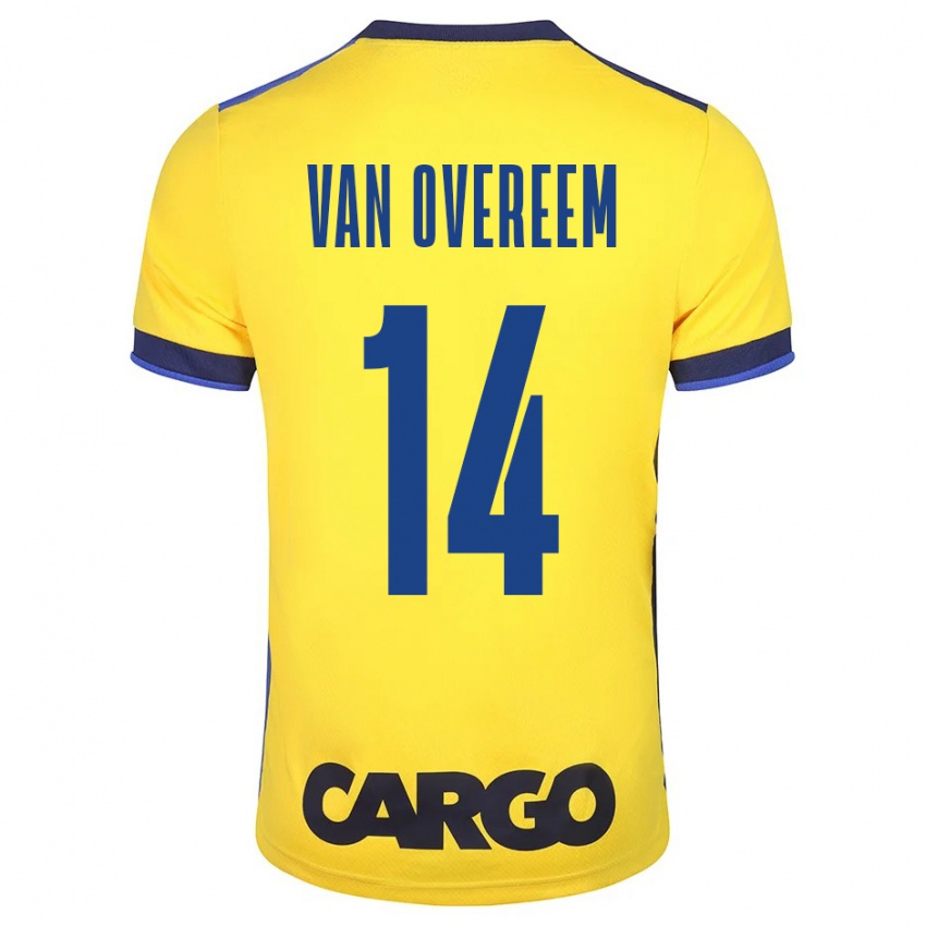 Dames Joris Van Overeem #14 Geel Thuisshirt Thuistenue 2023/24 T-Shirt België
