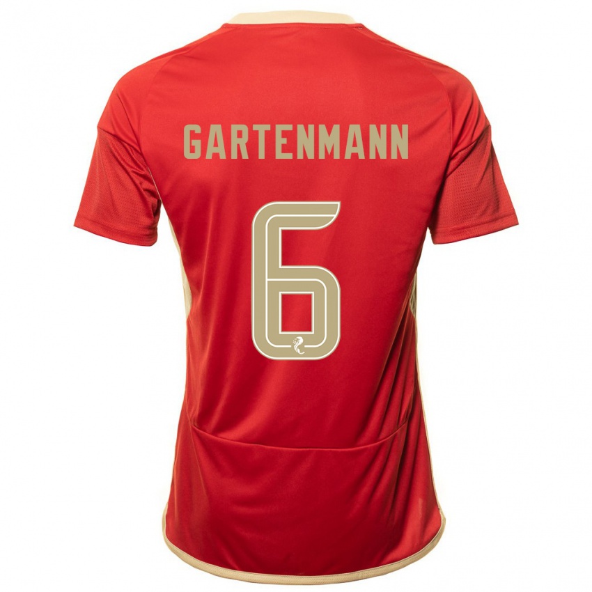 Dames Stefan Gartenmann #6 Rood Thuisshirt Thuistenue 2023/24 T-Shirt België