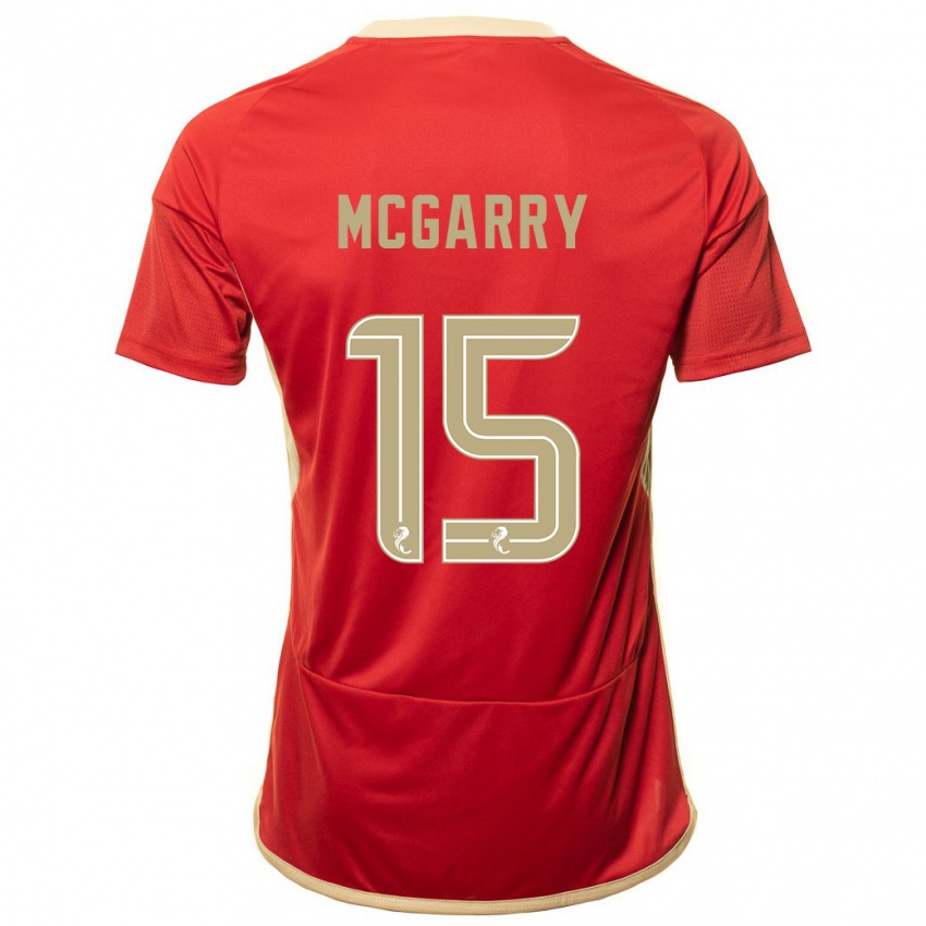 Dames James Mcgarry #15 Rood Thuisshirt Thuistenue 2023/24 T-Shirt België