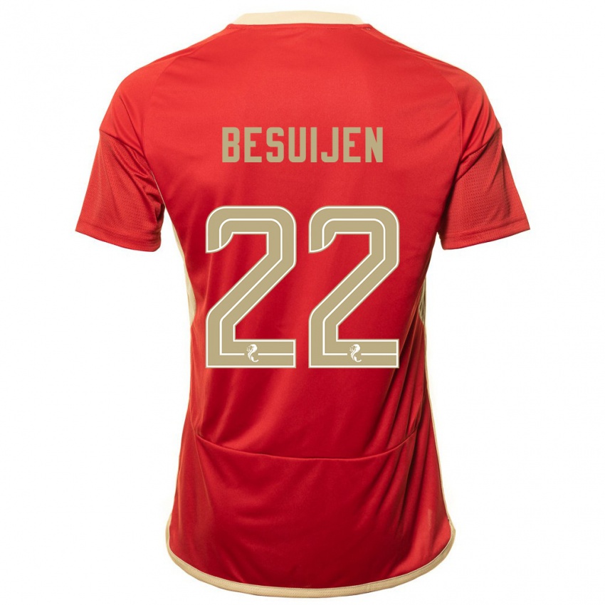 Dames Vicente Besuijen #22 Rood Thuisshirt Thuistenue 2023/24 T-Shirt België