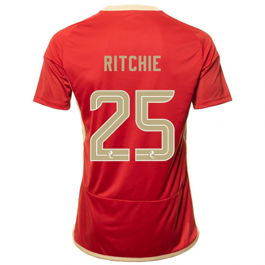 Dames Tom Ritchie #25 Rood Thuisshirt Thuistenue 2023/24 T-Shirt België