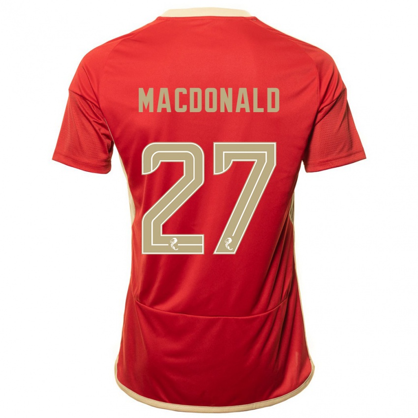 Dames Angus Macdonald #27 Rood Thuisshirt Thuistenue 2023/24 T-Shirt België