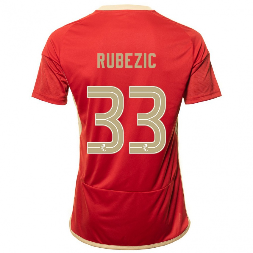 Dames Slobodan Rubezic #33 Rood Thuisshirt Thuistenue 2023/24 T-Shirt België