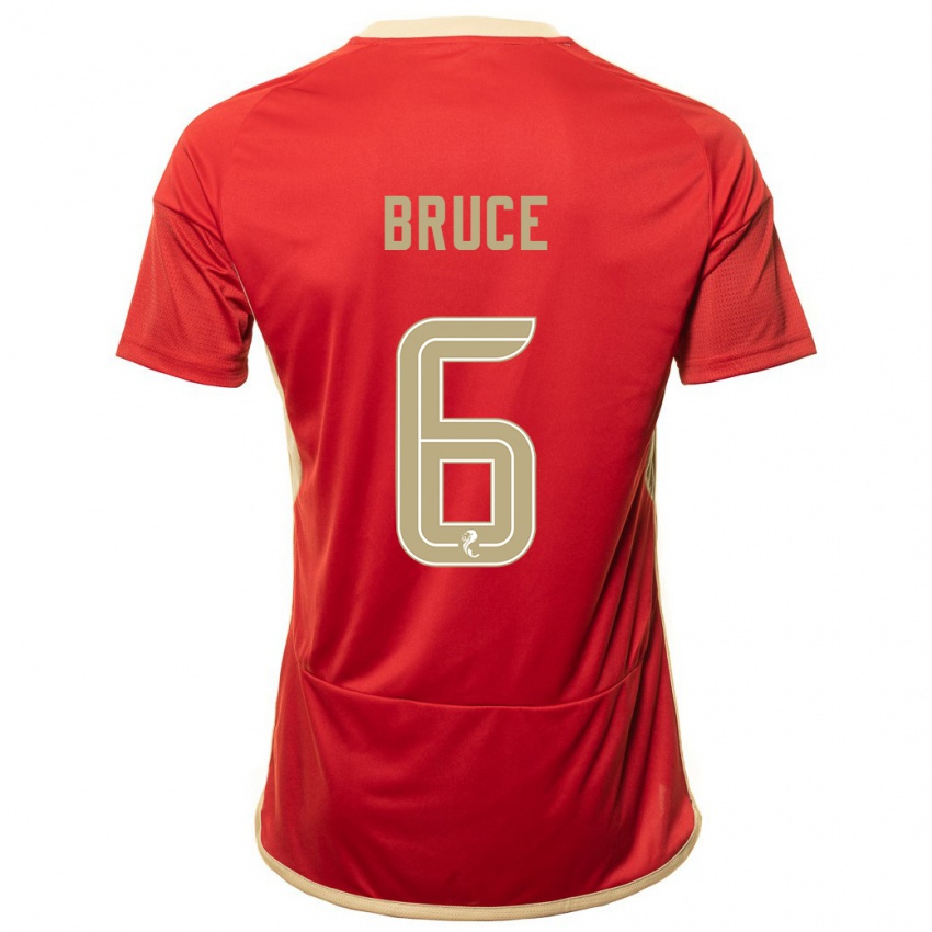 Dames Natasha Bruce #6 Rood Thuisshirt Thuistenue 2023/24 T-Shirt België