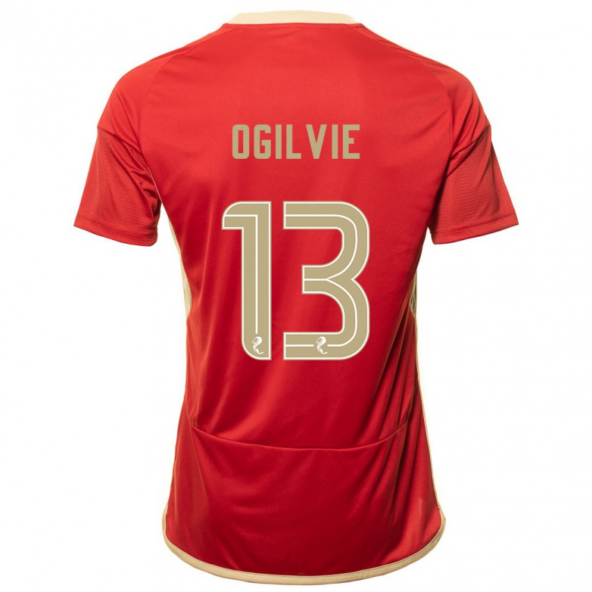 Dames Francesca Ogilvie #13 Rood Thuisshirt Thuistenue 2023/24 T-Shirt België