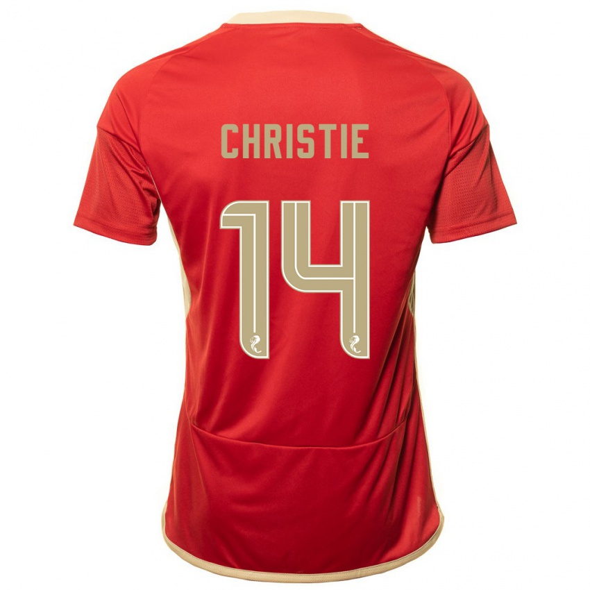 Dames Mya Christie #14 Rood Thuisshirt Thuistenue 2023/24 T-Shirt België
