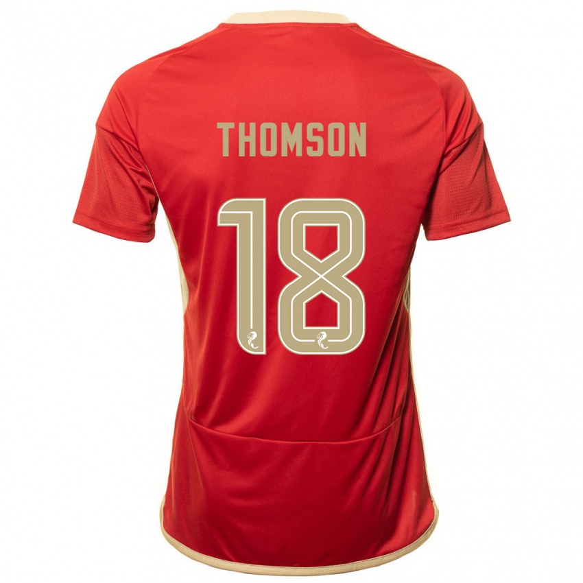 Dames Eva Thomson #18 Rood Thuisshirt Thuistenue 2023/24 T-Shirt België