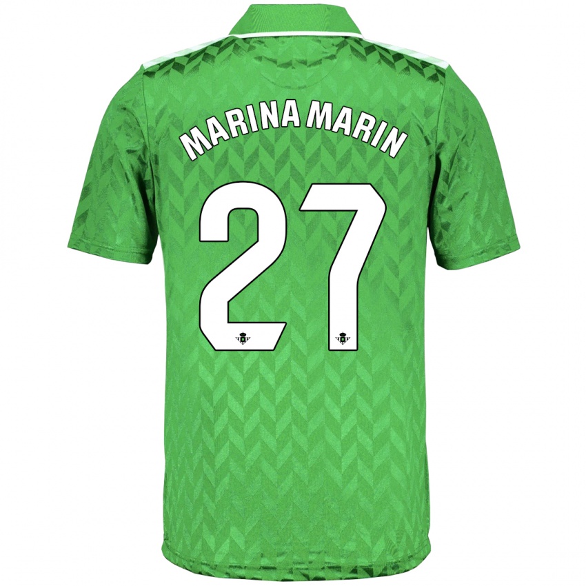 Femme Maillot Marina Marín #27 Vert Tenues Extérieur 2023/24 T-Shirt Belgique