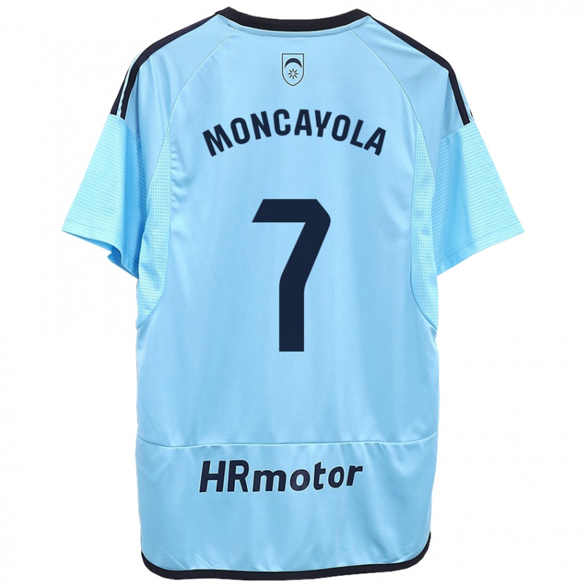 Dames Jon Moncayola #7 Blauw Uitshirt Uittenue 2023/24 T-Shirt België
