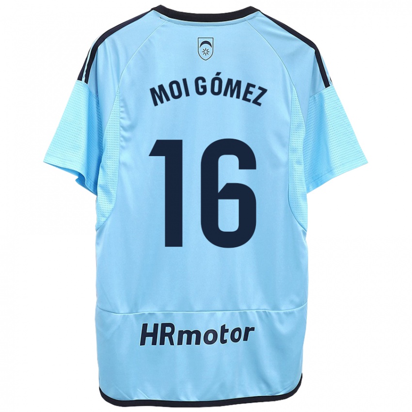 Dames Moi Gomez #16 Blauw Uitshirt Uittenue 2023/24 T-Shirt België