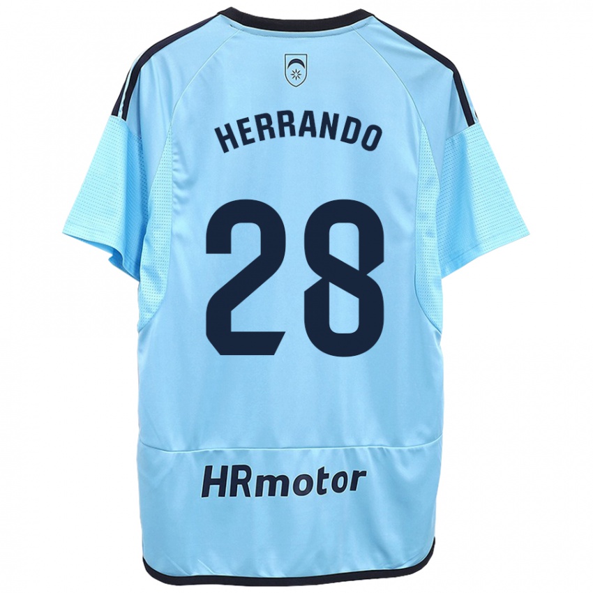 Dames Jorge Herrando #28 Blauw Uitshirt Uittenue 2023/24 T-Shirt België