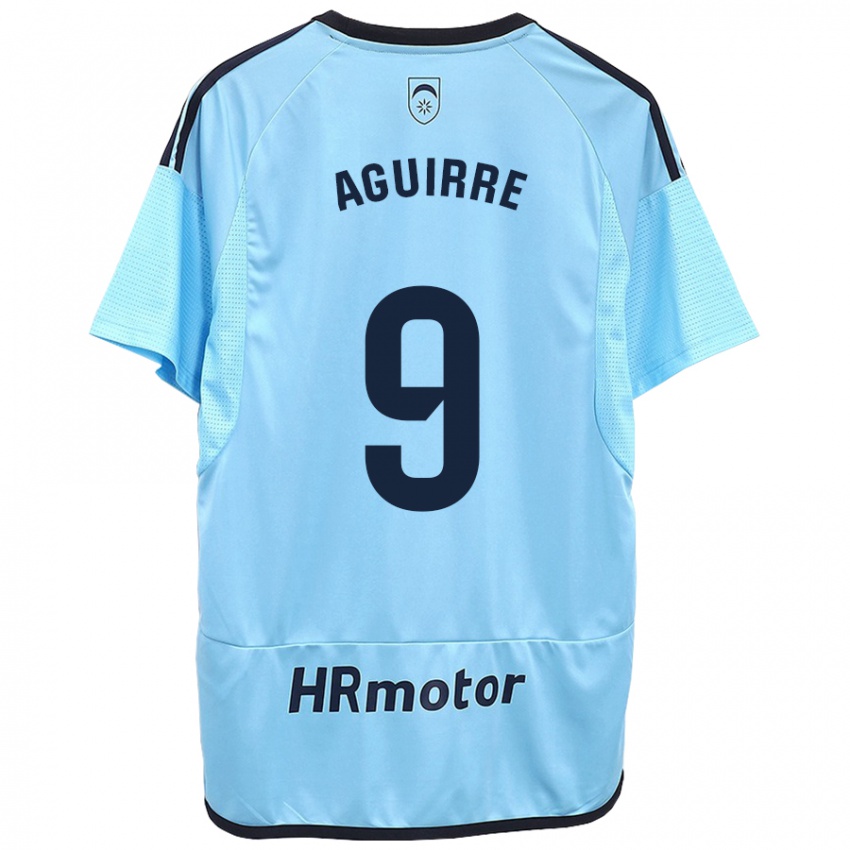 Dames Jorge Aguirre #9 Blauw Uitshirt Uittenue 2023/24 T-Shirt België