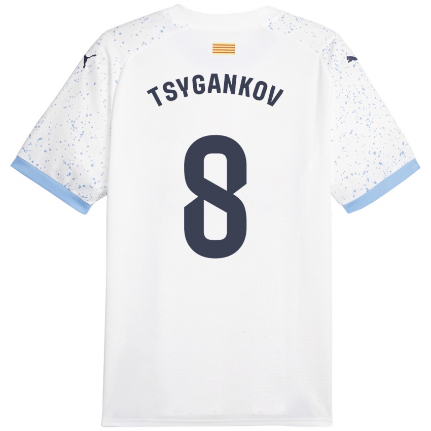 Dames Viktor Tsygankov #8 Wit Uitshirt Uittenue 2023/24 T-Shirt België